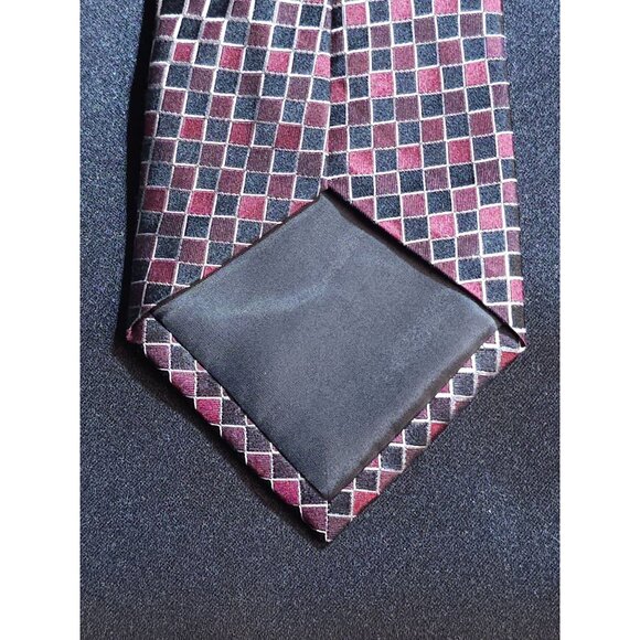 Alfani Mens Geometric Checkered Silk Tie Classic - Picture 11 of 13